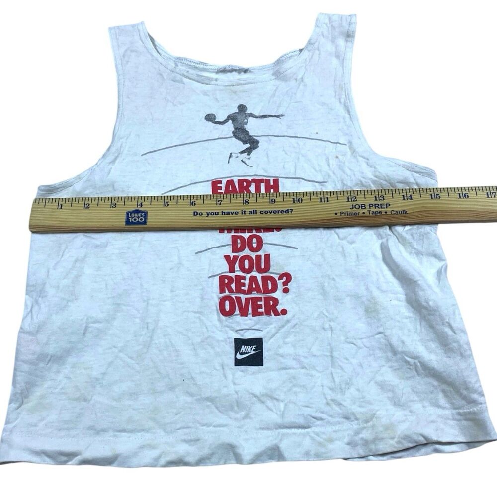Vintage Nike Jordan Shirt Boys MEDIUM White Sleeveless Tank Top Basketball 90s - Picture 5 of 10